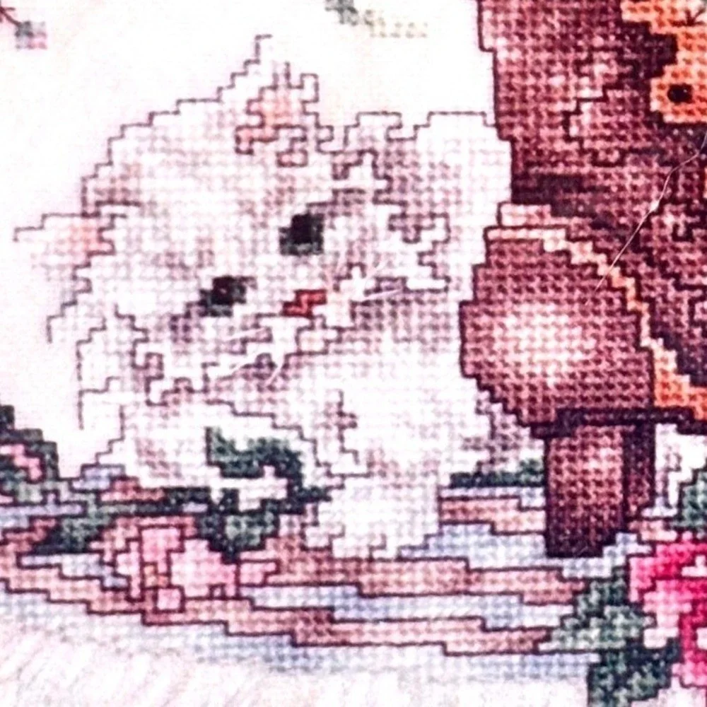 Janlynn Persian Kitten Victorian Shoe Sweet Poem Cross Stitch Kit Vtg 80s NEW